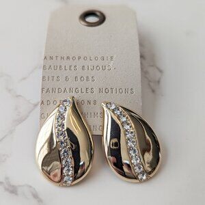 Anthropologie Pave Droplet Earrings